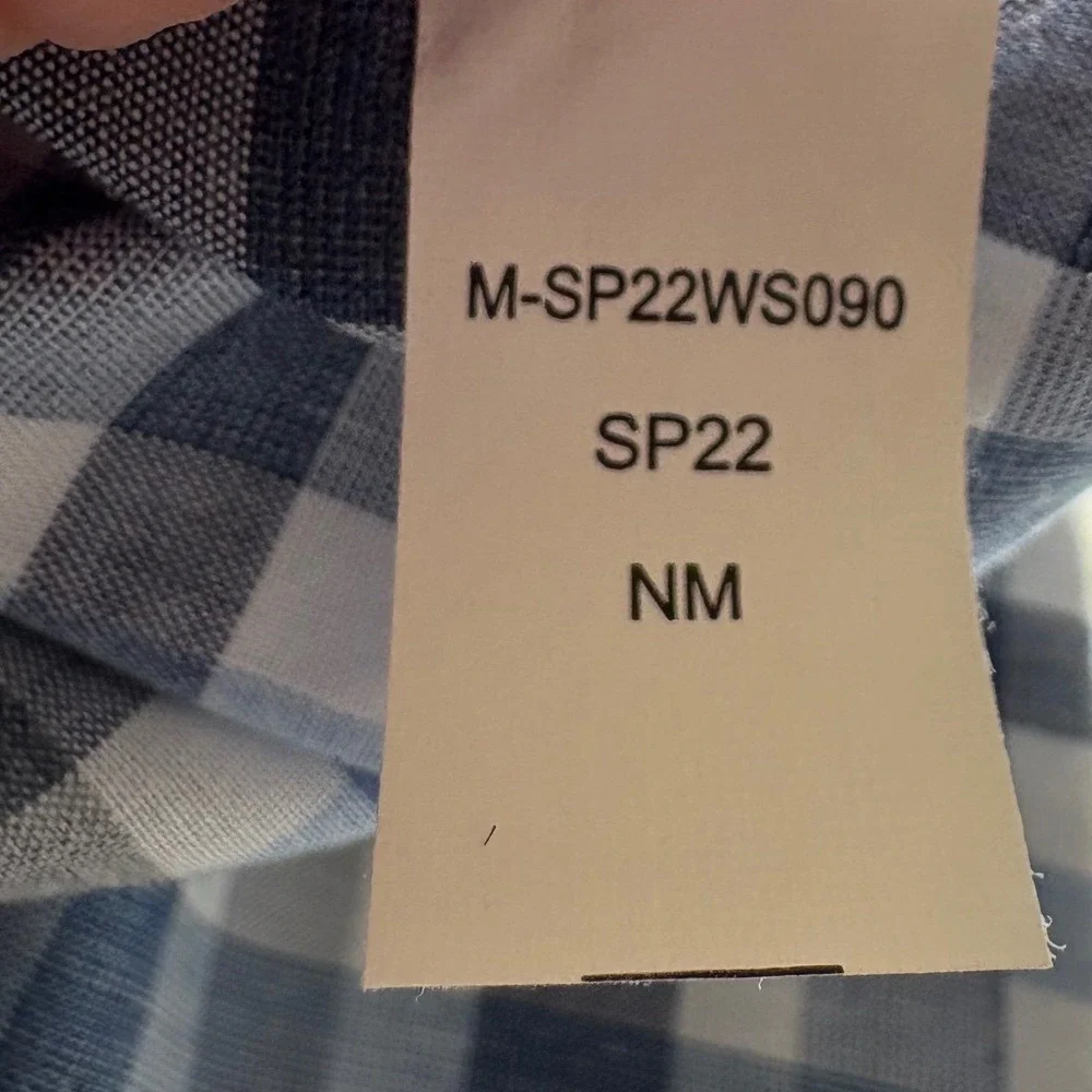 Flag & Anthem MadeFlex Mens XL Blue Gingham Plaid Button Down Shirt SP22WS090